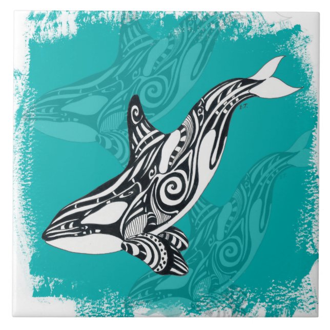 Orca Brygge Teal Kakelplatta (Framsidan)