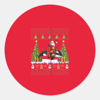 orca christmas pajama runt klistermärke