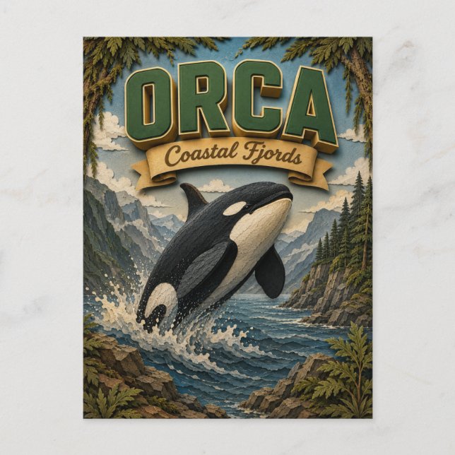 Orca Coastal Fjords POPCUT Vykort (Framsida)