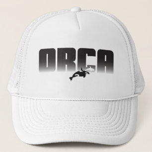 ORCA Coola, svart och vit typografisk design Keps