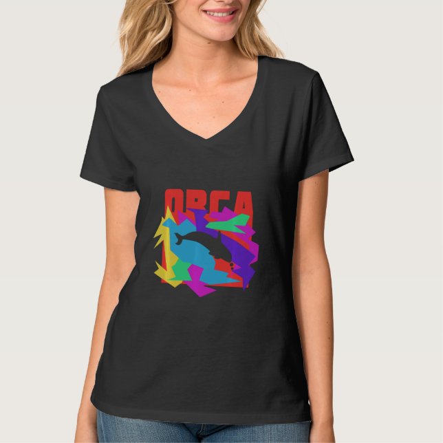 Orca Djur Mosaik Pussel Svea T Shirt (Framsida)