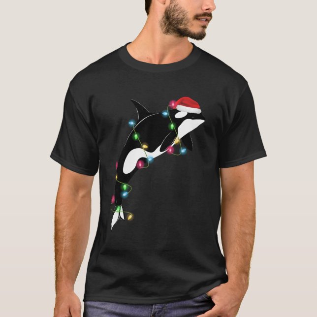 Orca Er Whale Santa Sea Animals T Shirt (Framsida)