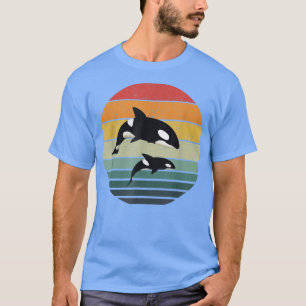 Orca Family Vintage Retro Art, Killer Whale Family T Shirt