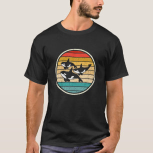 Orca Family Vintage Retro Art Killer Whale Family T Shirt