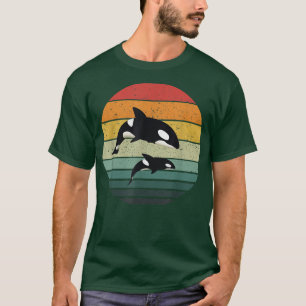 Orca Family Vintage Retro Art, Killer Whale Family T Shirt