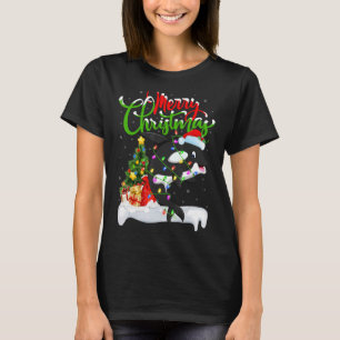 Orca Fish Älskare Julafton Dekorations Santa Orca T Shirt