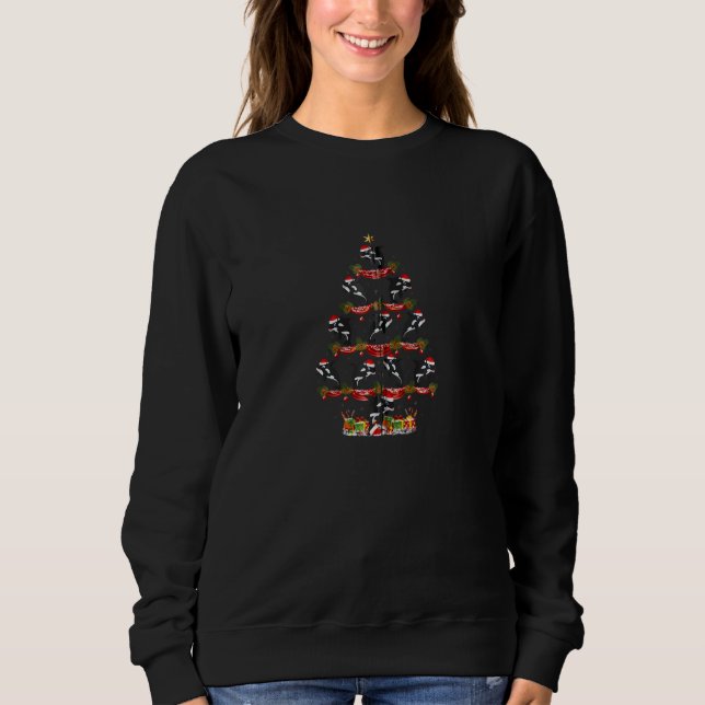 Orca Fish  Xmas Holiday Santa Orca Christmas Tree  T Shirt (Framsida)