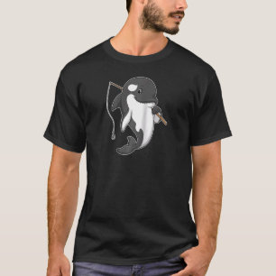 Orca Fishing Fisher Fishing Rod Raglan Baseball Te T Shirt