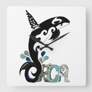Orca Freedom Art Fyrkantig Klocka