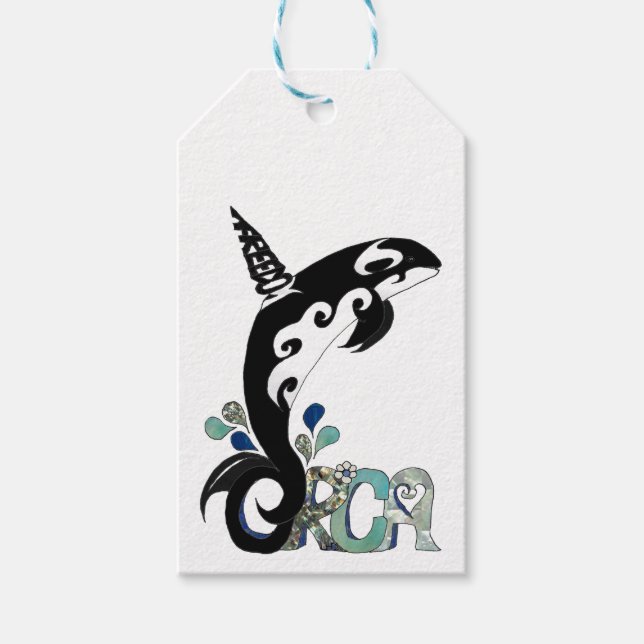 Orca Freedom Art Gift-Märkre Presentetikett (Framsidan)