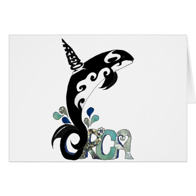 Orca Freedom Art Hälsningskort (Framsidan Horizontal)