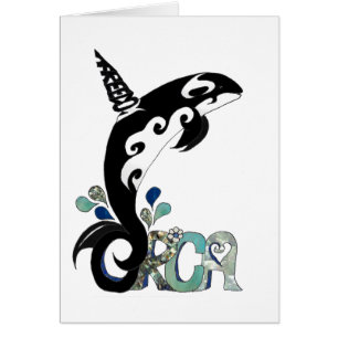 Orca Freedom Art Hälsningskort