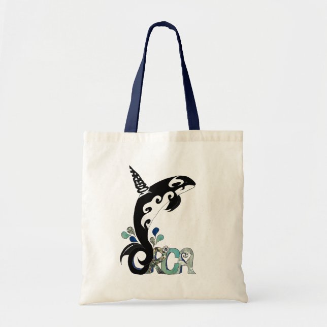 Orca Freedom Art Large Tote Bag Tygkasse (Framsidan)