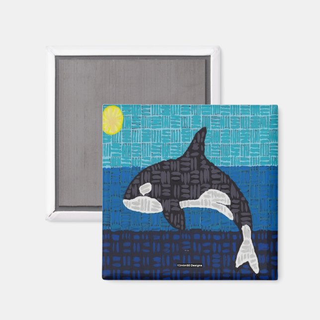 Orca (fyrkantig) - Magnet (Front/Back)