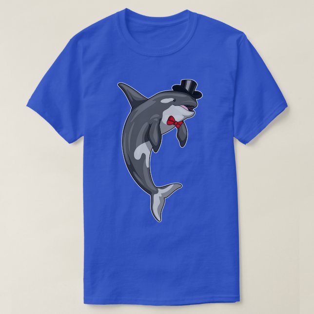 Orca Groom Cylinder Bröllop T Shirt (Design framsida)