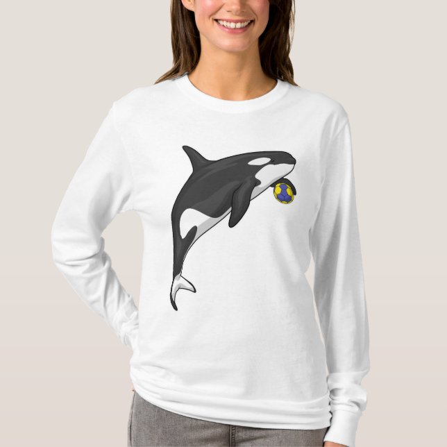 Orca Handball-spelare Handball T Shirt (Framsida)