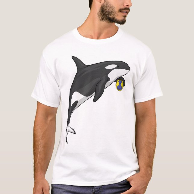 Orca Handball-spelare Handball T Shirt (Framsida)