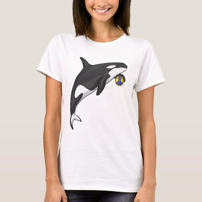 Orca Handball-spelare Handball T Shirt (Framsida)
