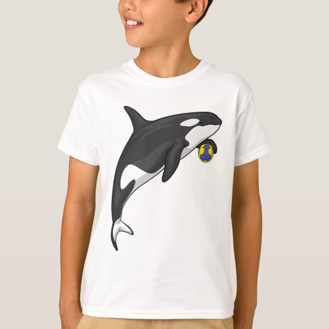 Orca Handball-spelare Handball T Shirt (Framsida)