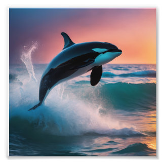 Orca hopping fototryck