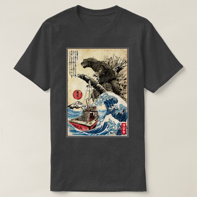 Orca i Japan Tapestry T Shirt (Design framsida)