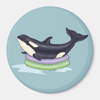 Orca i simmande bassäng magnet