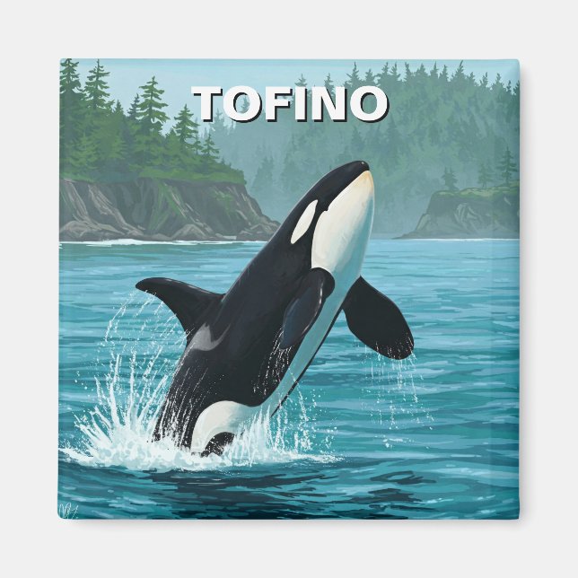 Orca i Tofino Canada Travel Magnet (Framsidan)