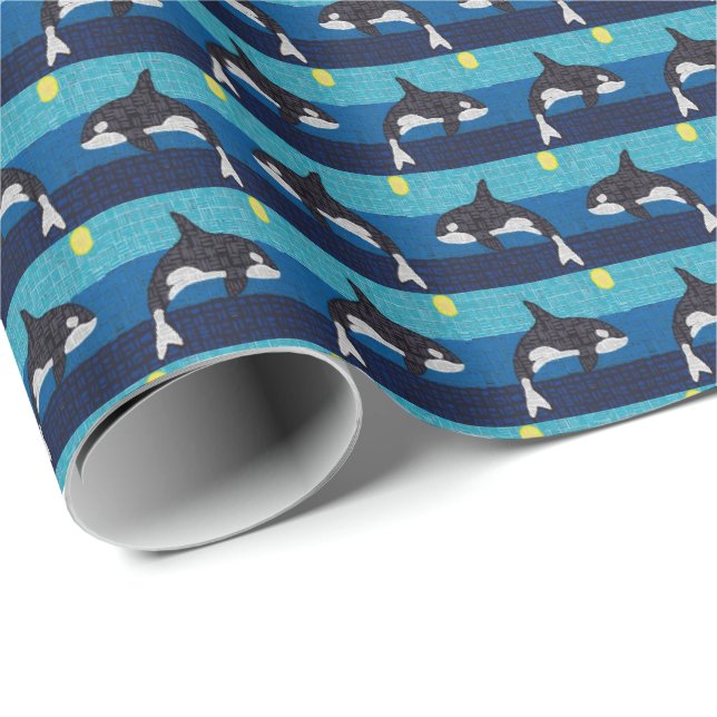 Orca - Inpackningspapper Presentpapper (Rullad Hörn)