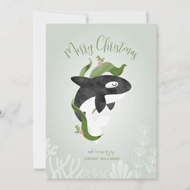 Orca jul - platta Helgdag Card Julkort (Framsida)
