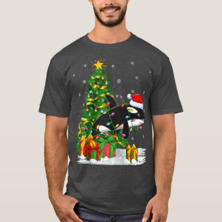 Orca Killer Whale Älskare-familjen Matching Santa  T Shirt