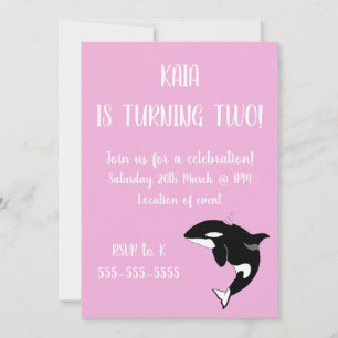 Orca Killer Whale Birthday Inbjudningar