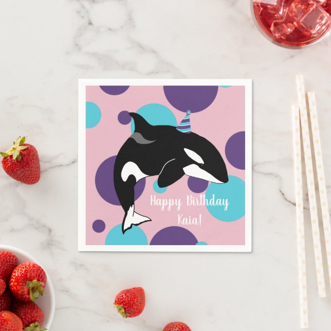 Orca Killer Whale Birthday Pappersservett (Insitu)