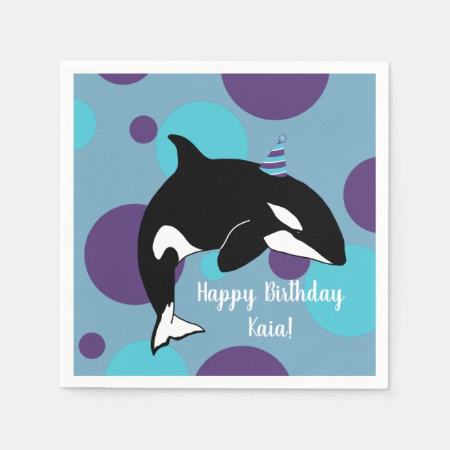 Orca Killer Whale Birthday Pappersservett (Framsidan)