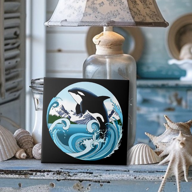Orca Killer Whale Blue Ocean Kakelplatta (Skapare uppladdad)