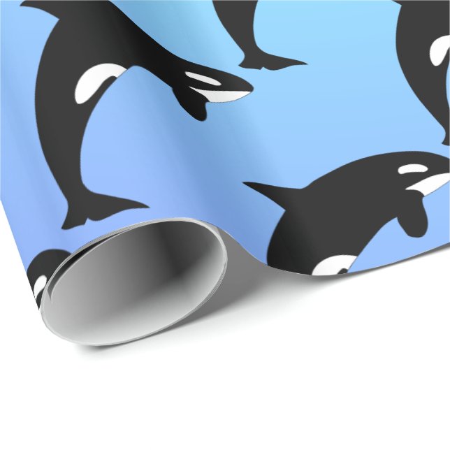 Orca Killer Whale Blue Presentpapper (Rullad Hörn)