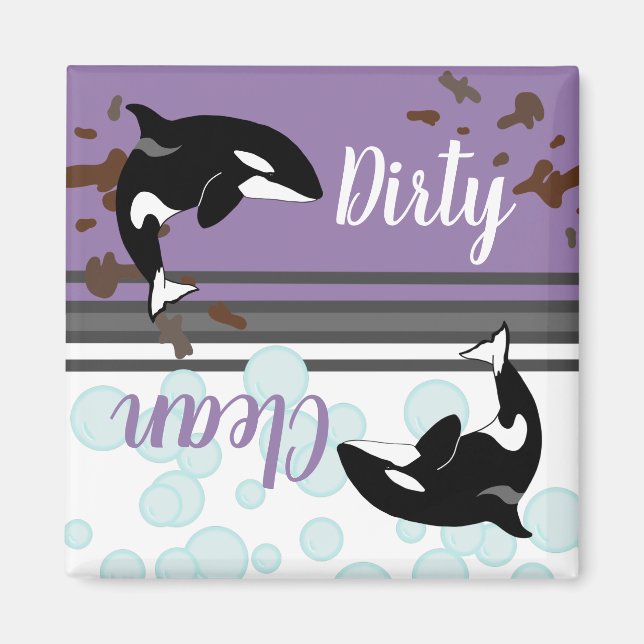Orca Killer Whale Dirty/Clean Magnet (Framsidan)