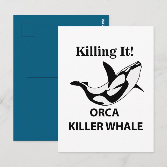 Orca Killer Whale dödar det roligt Vykort (Fram/baksida)