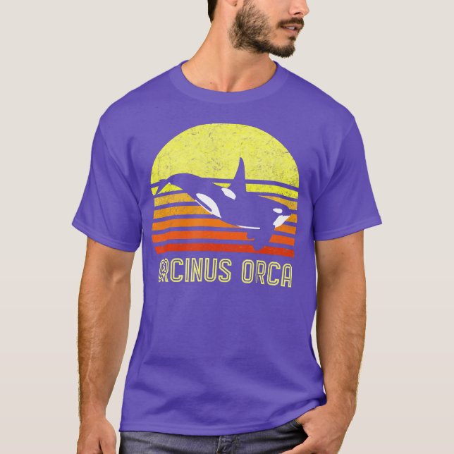 Orca Killer Whale Dolphin Marine Science Retro T Shirt (Framsida)