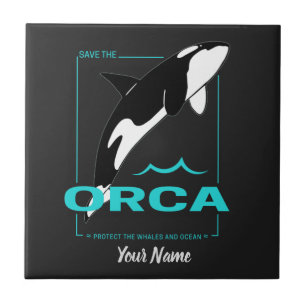 Orca Killer Whale för en tjej som bara kärlek Orca Kakelplatta