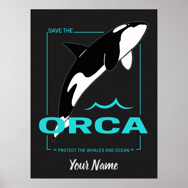 Orca Killer Whale för en tjej som bara kärlek Orca Poster (Framsidan)