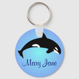 Orca Killer Whale Gradient Blue Namn Nyckelring