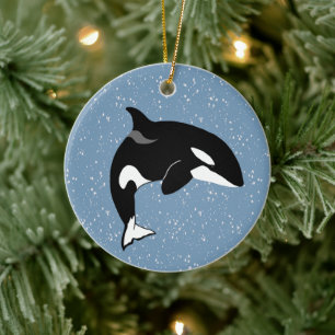 Orca Killer Whale Julgransprydnad Keramik