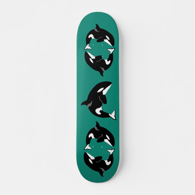 Orca Killer Whale Mini Skateboard Bräda 18,5 Cm (Framsida)