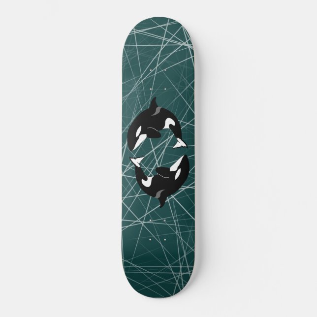 Orca Killer Whale Mini Skateboard Bräda 18,5 Cm (Framsida)