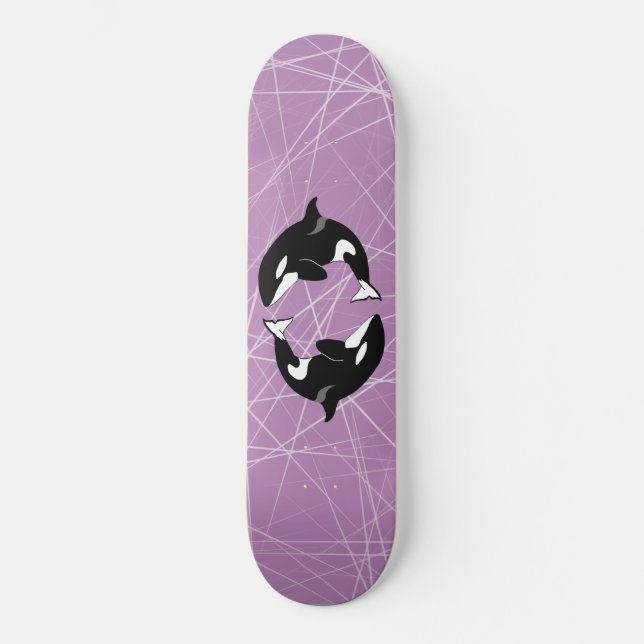 Orca Killer Whale Mini Skateboard Bräda 18,5 Cm (Framsida)