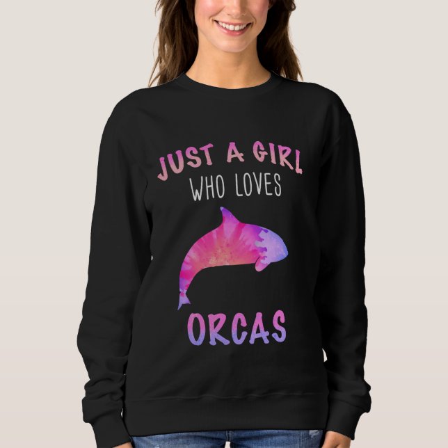 Orca Killer Whale Ocean Bara en tjej Långärmad T Shirt (Framsida)