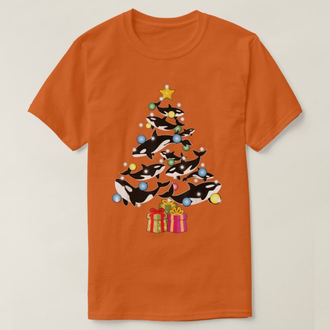 Orca Killer Whale och Julgran Orca Christma T Shirt (Design framsida)