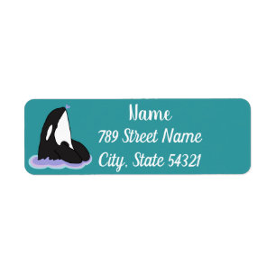Orca Killer Whale Returadress Etikett