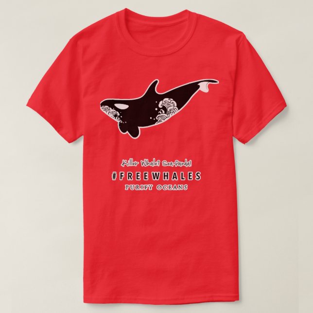 Orca Killer Whale Sea Panda Freewhales T Shirt (Design framsida)