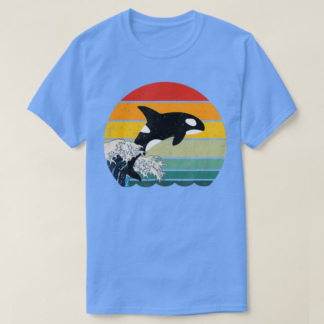 Orca Killer Whale Sea Panda Retro T Shirt (Design framsida)